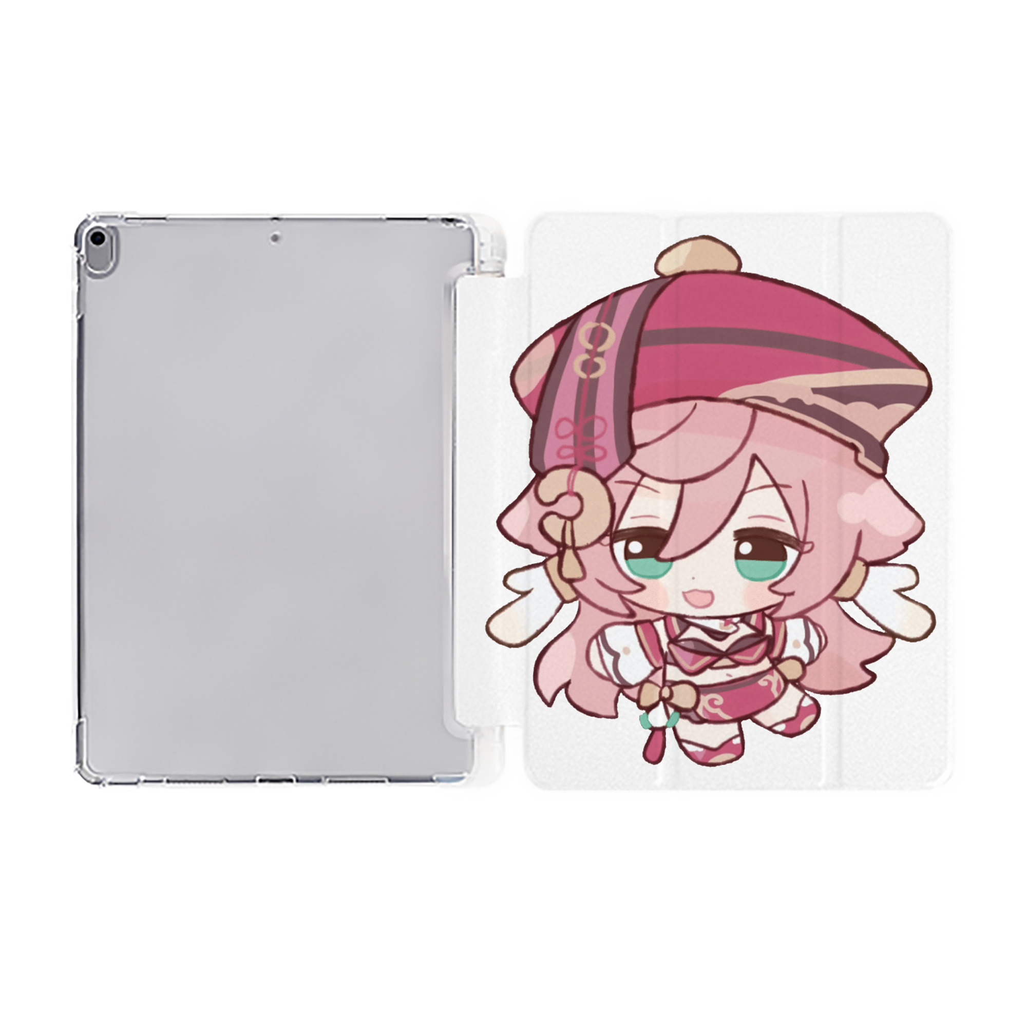 げんし神 ヤンフェイ genshin Yanfei IPad ケース ペン収納付き 三つ折りスタンド PUレザー×シリコン 対応機種9.5/10.5/10.9インチ